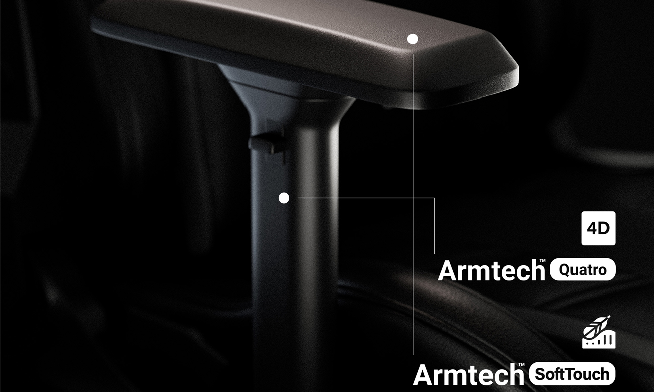 Fotel gamingowy Diablo Chairs X-Ray 2.0 Czarno-szary - Łatwa regulacja fotela i podłokietników