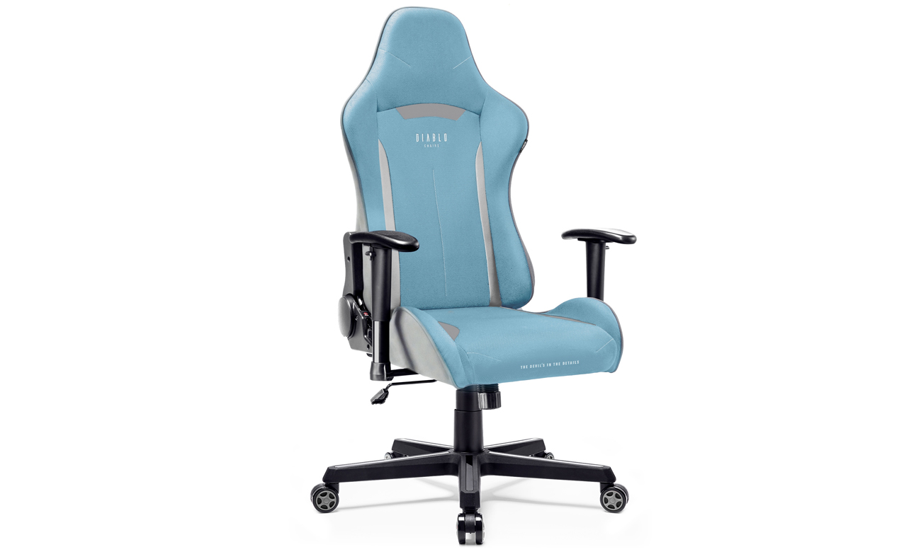 Fotel gamingowy Diablo Chairs X-ST4RTER Jasny niebieski - Widok od przodu pod kątem