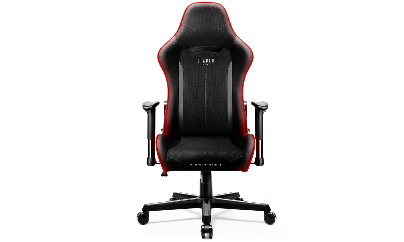 Fotel gamingowy Diablo Chairs X-ST4RTER LED Czarny - Widok od przodu