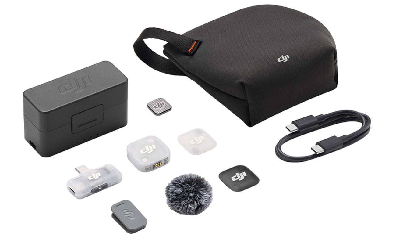 Zawartość DJI Mic Mini 2 (1 TX + 1 Mobile RX)