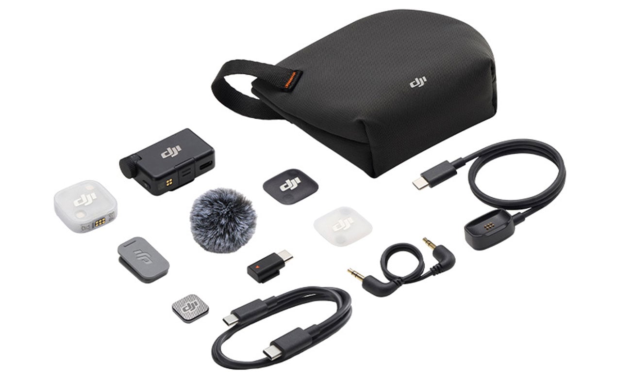 Zawartość DJI Mic Mini 2 (1 TX + 1 RX)