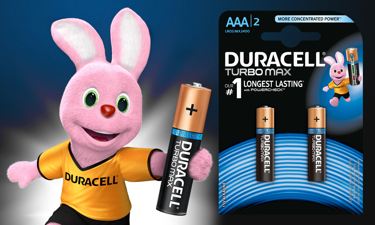 Baterie alkaliczne Duracell Turbo Max AAA/LR03 Technologie przedłużające żywotność baterii