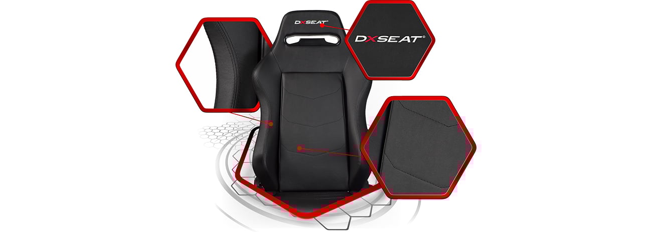 DXseat P33/XB Czarno - Niebieski wysokiej jakości skóra