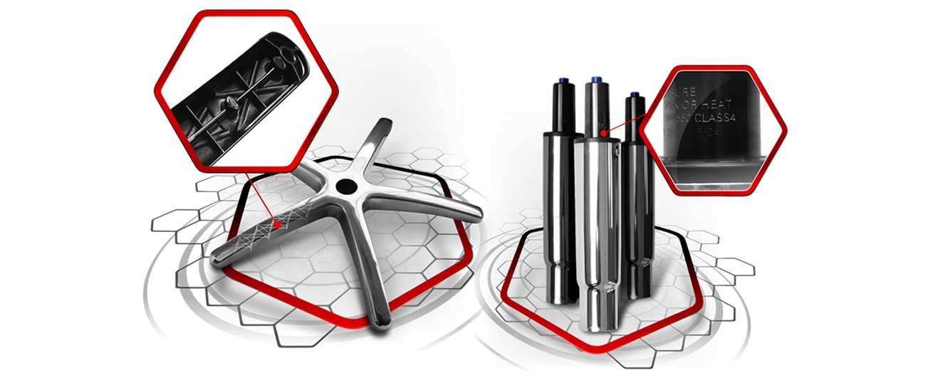 DXseat S53/XB Czarno - Niebieski podnosniki