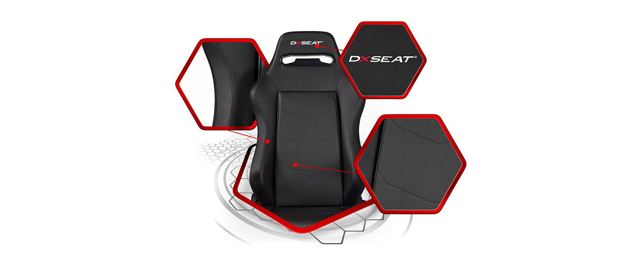 DXseat S53/XB Czarno - Niebieski szycia