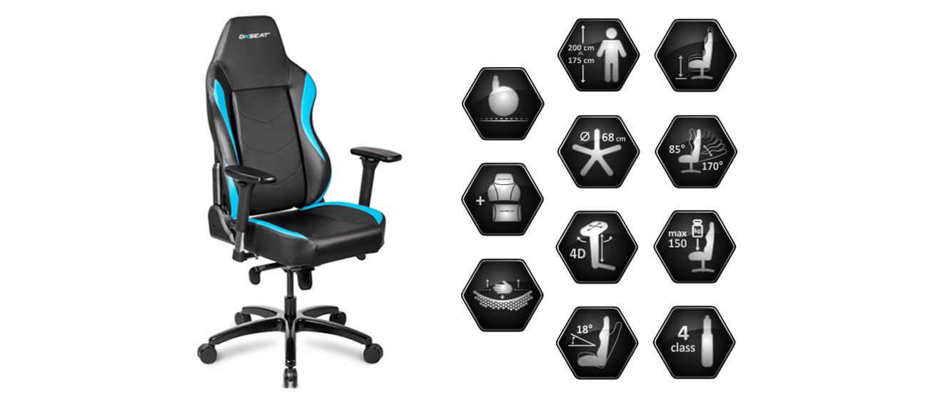 DXseat S53/XB Czarno - Niebieski