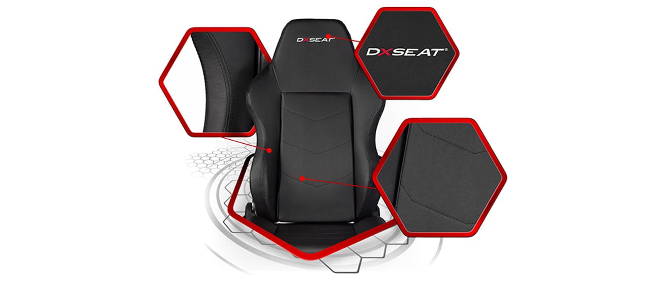 DXseat S53/XO perfekcyjne szycie ekoskóra