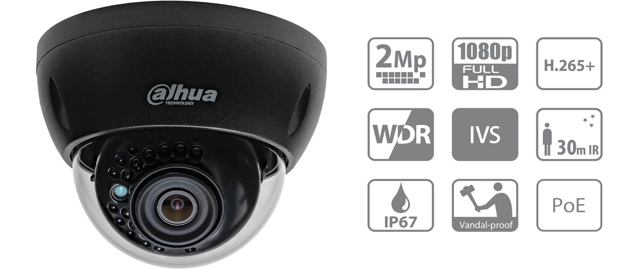 Dahua IPC-HDBW1230E-0280B-BLACK