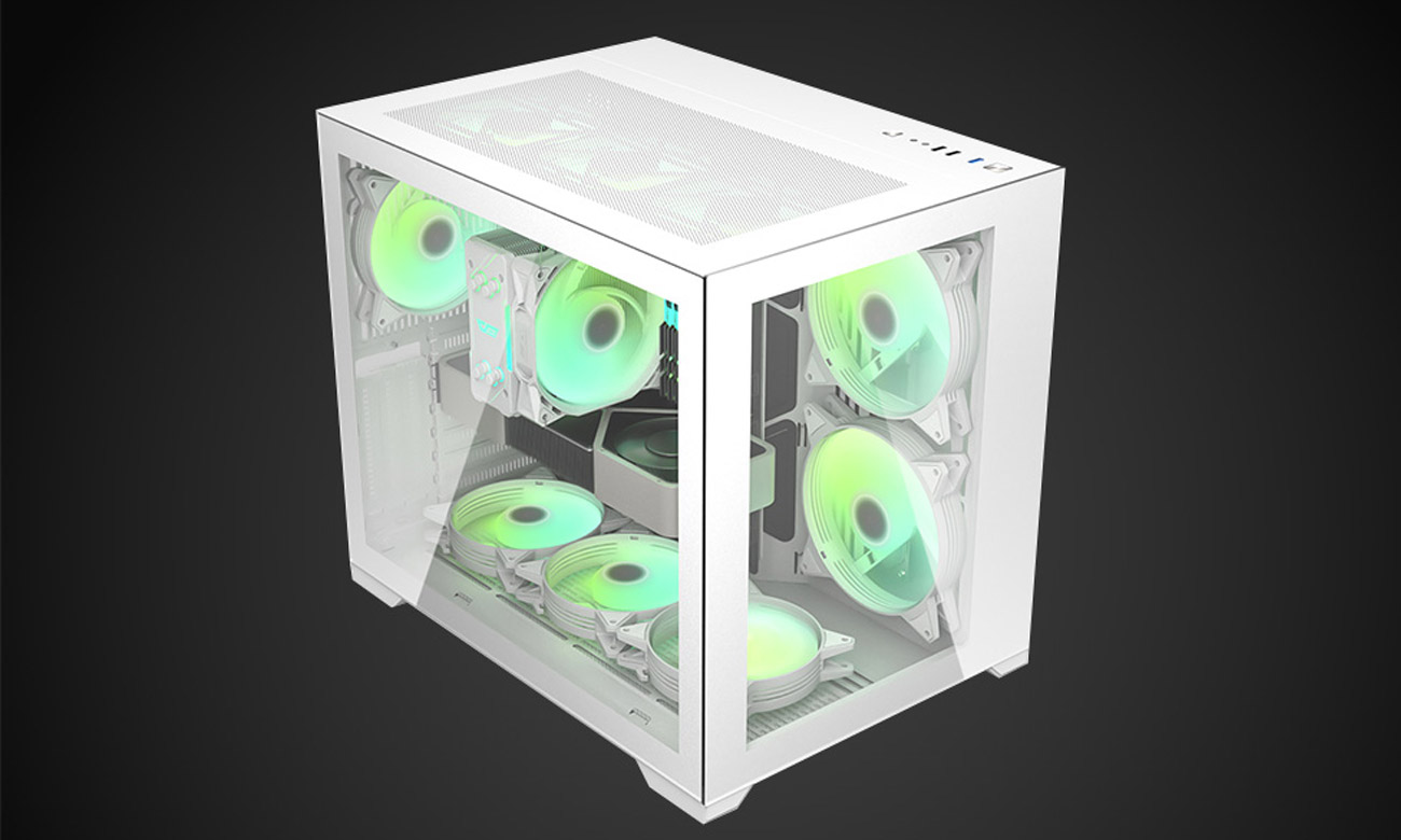 DarkFlash C305 ATX White widok z góry pod kątem