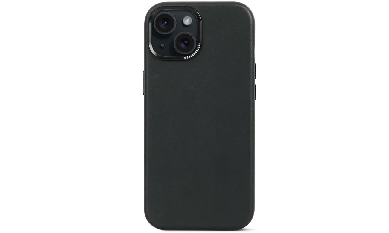 Etui Decoded Leather Back Cover do iPhone 15 black