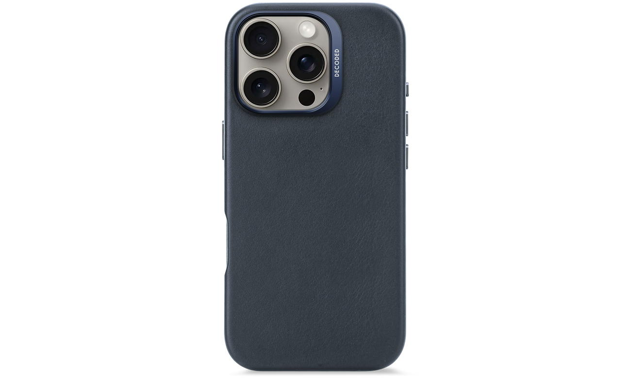 Etui Decoded Leather Backcover do iPhone 16 Pro z MagSafe navy