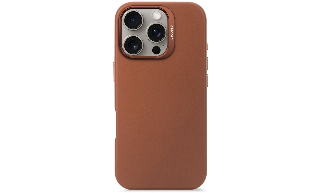 Etui Decoded Leather Backcover do iPhone 16 Pro z MagSafe tan
