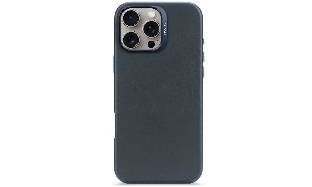 Decoded Leather Backcover für iPhone 16 Pro mit MagSafe navy