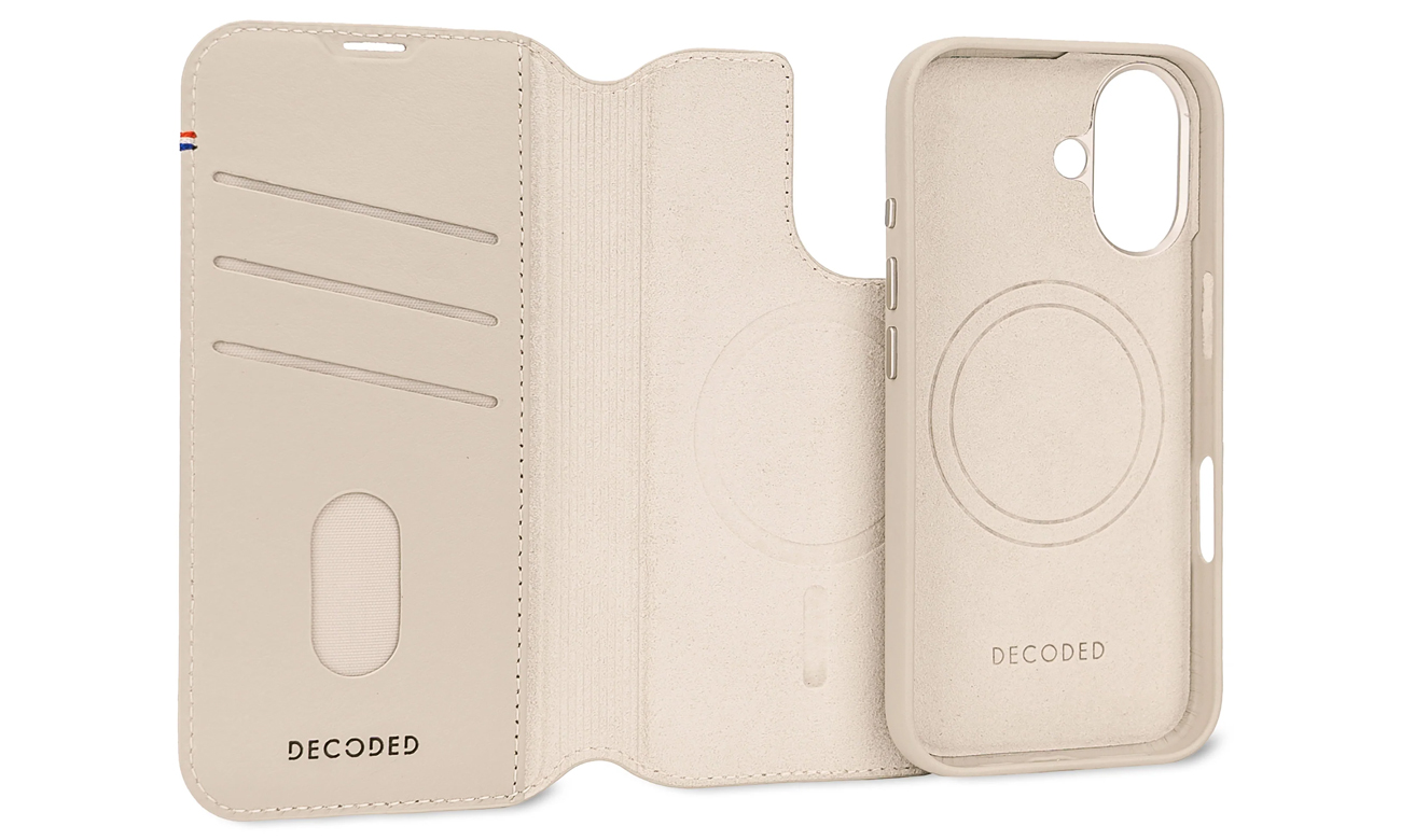 Decoded Leather Detachable Wallet Hülle iPhone 16 MagSafe clay