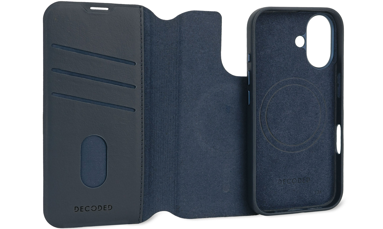 Etui Decoded Leather Detachable Wallet iPhone 16 MagSafe navy