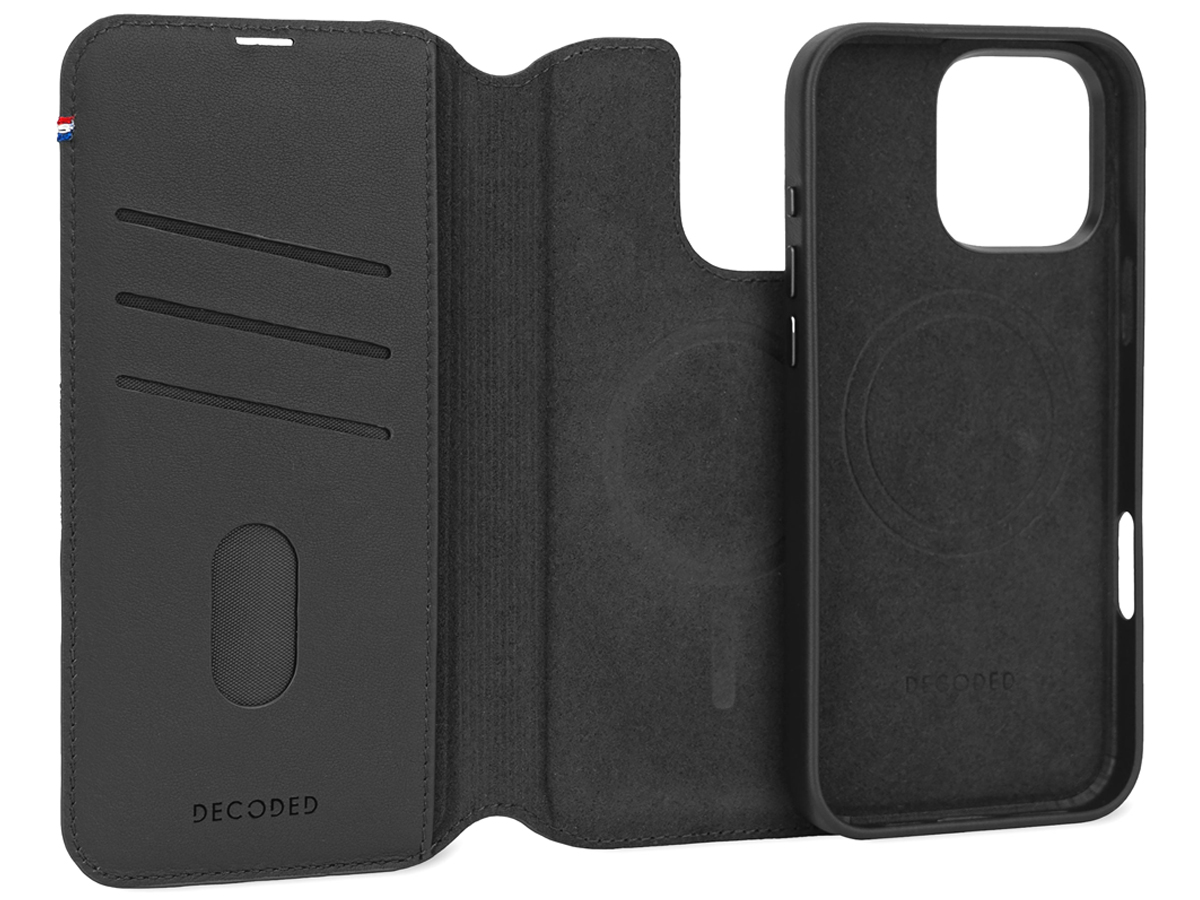Etui Decoded Leather Detachable Wallet iPhone 16 Pro MagSafe black
