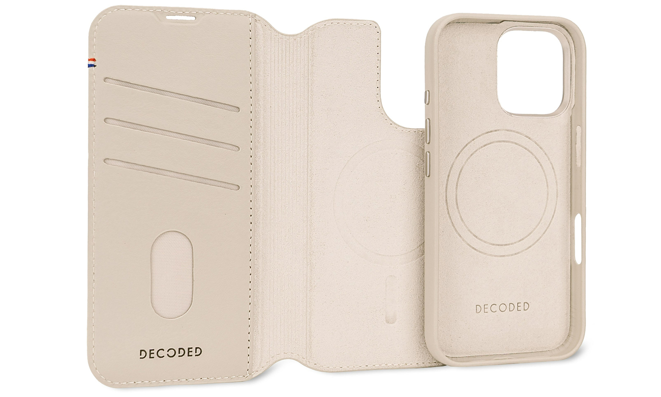 Etui Decoded Leather Detachable Wallet iPhone 16 Pro MagSafe clay