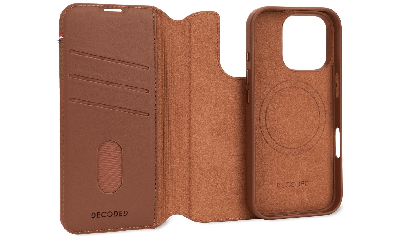 Etui Decoded Leather Detachable Wallet iPhone 16 Pro Max MagSafe tan