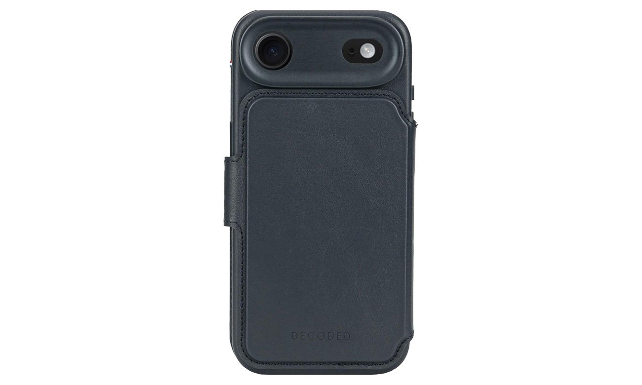 Decoded Leather Detachable Wallet Navy Shadow do iPhone Air