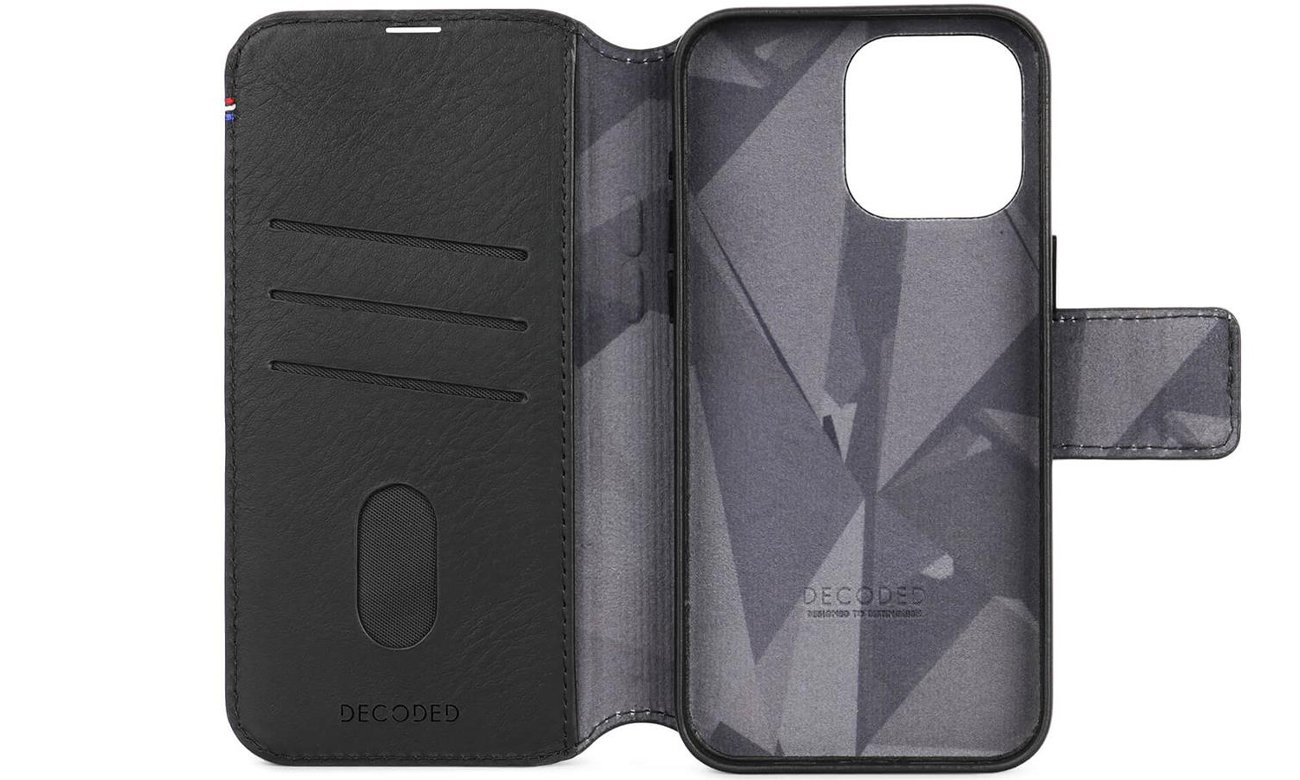 Etui Decoded Leather Detachable Wallet do iPhone 15 Pro Max black