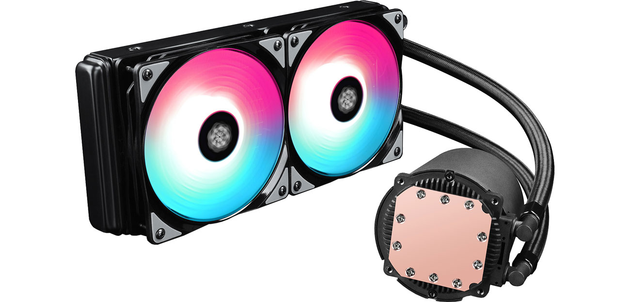 Deepcool Castle 240RGB Radiator, wentylatory, blok wodny