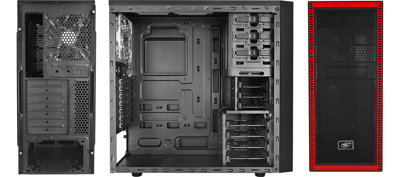 Deepcool TESSARACT SW-RD Wnętrze, przód, tył