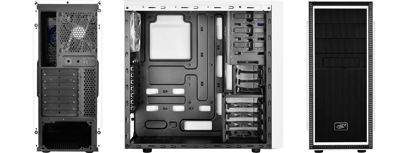 Deepcool TESSERACT SW-WH Wnętrze, przód i tył
