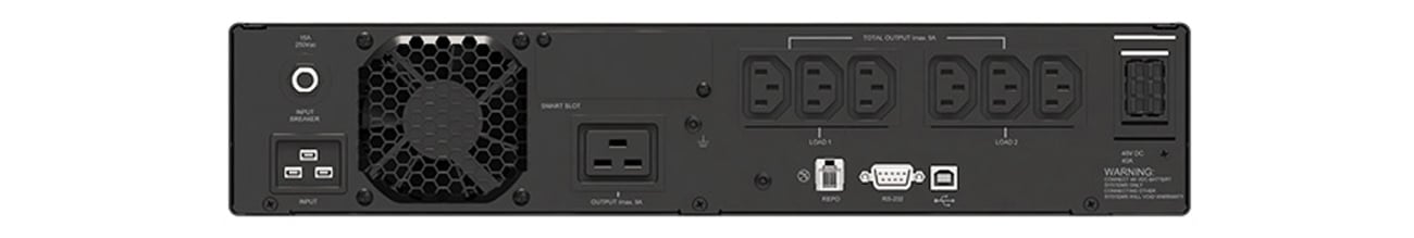 UPS Delta Electronics RT-2K 2000VA/1800W Online R2T widok z tyłu