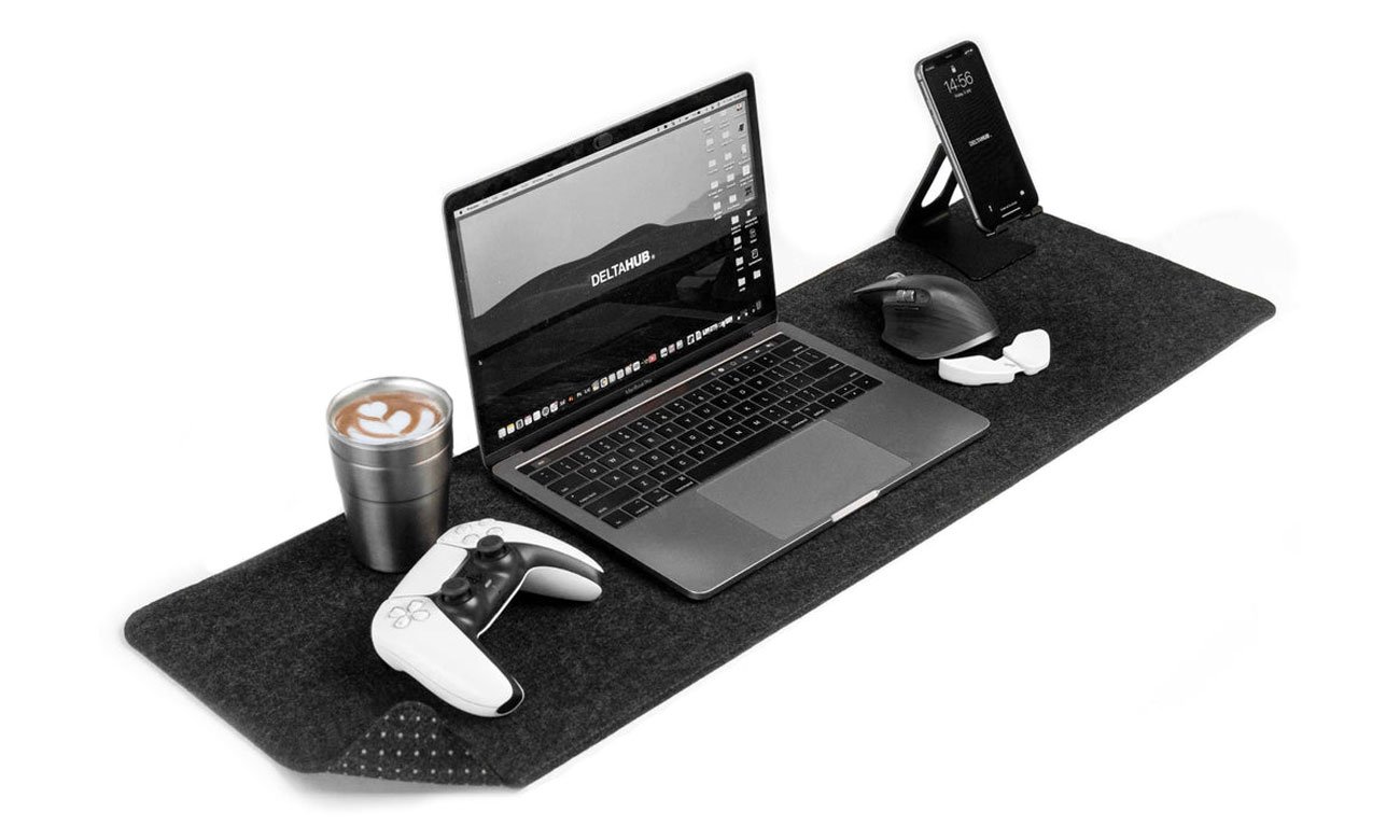 Deltahub Minimalistic Desk Pad - Dark Grey - M