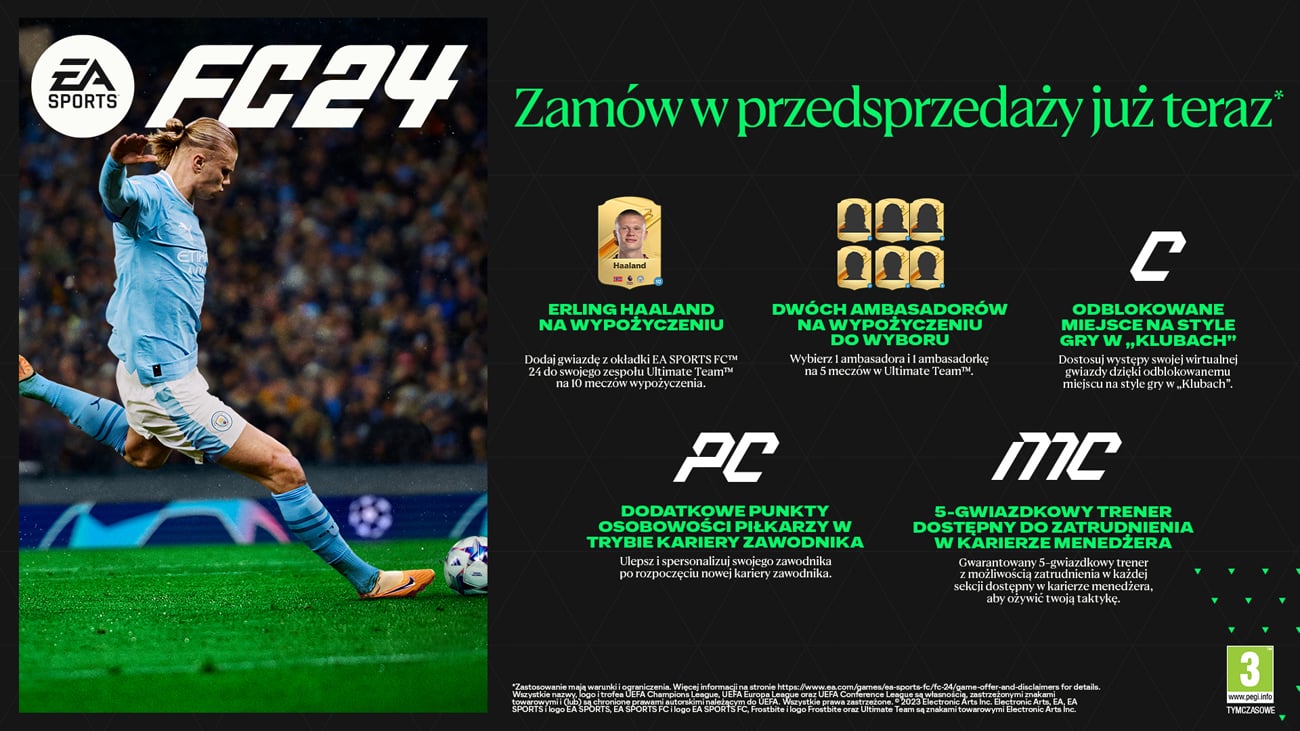 Grafika prezentująca dodatkową zawartość przy zakupie przedpremierowym gry EA SPORTS FC™ 24 Standard Edition