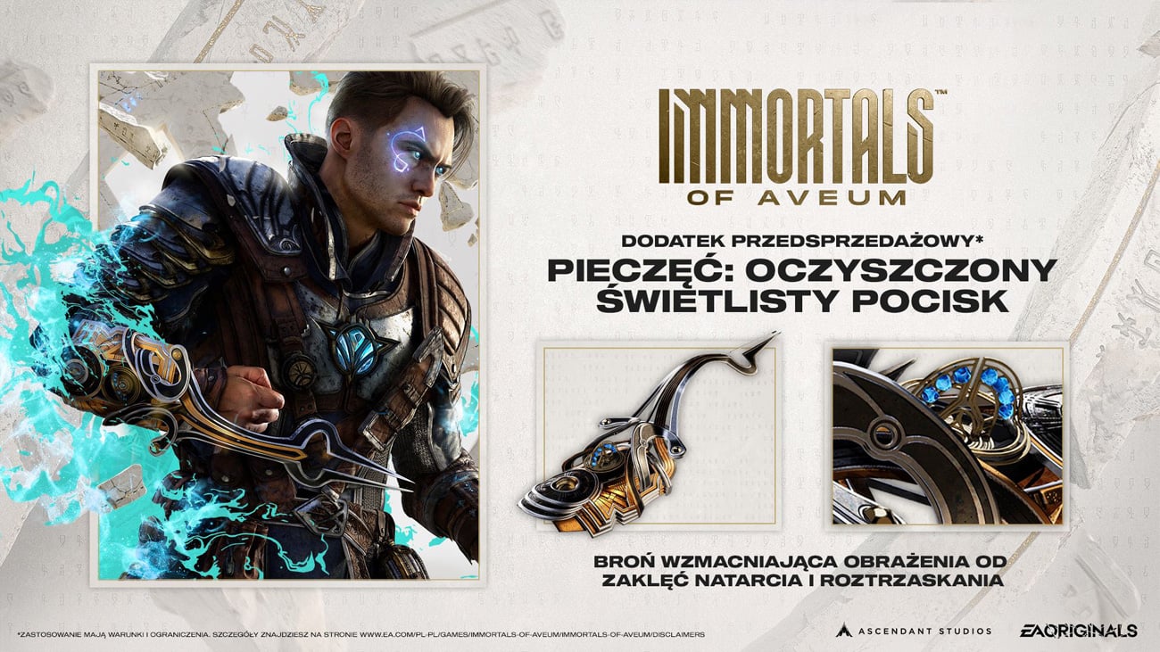 Grafika prezentująca dodatek do zamówień przedpremierowych gry Immortals of Aveum