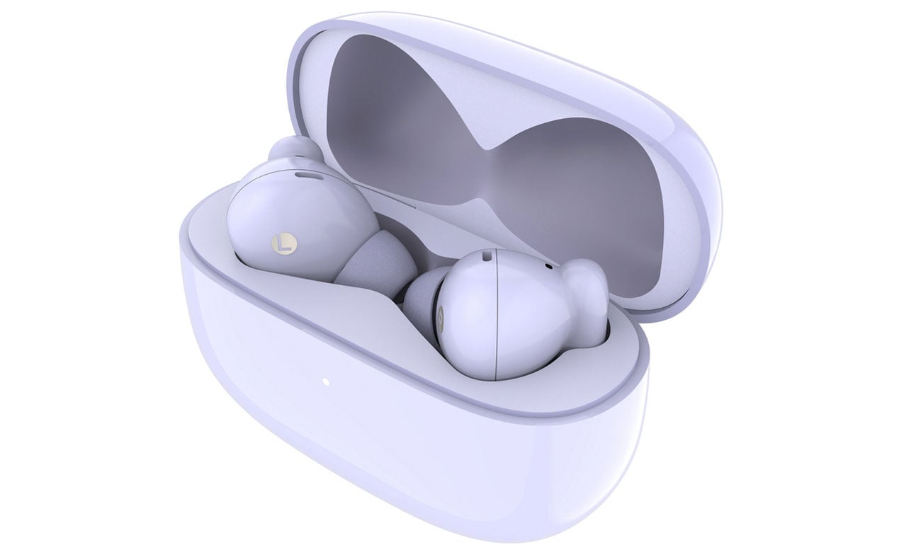 Słuchawki bezprzewodowe Edifier TWS330NB Fioletowe - Etui i słuchawki