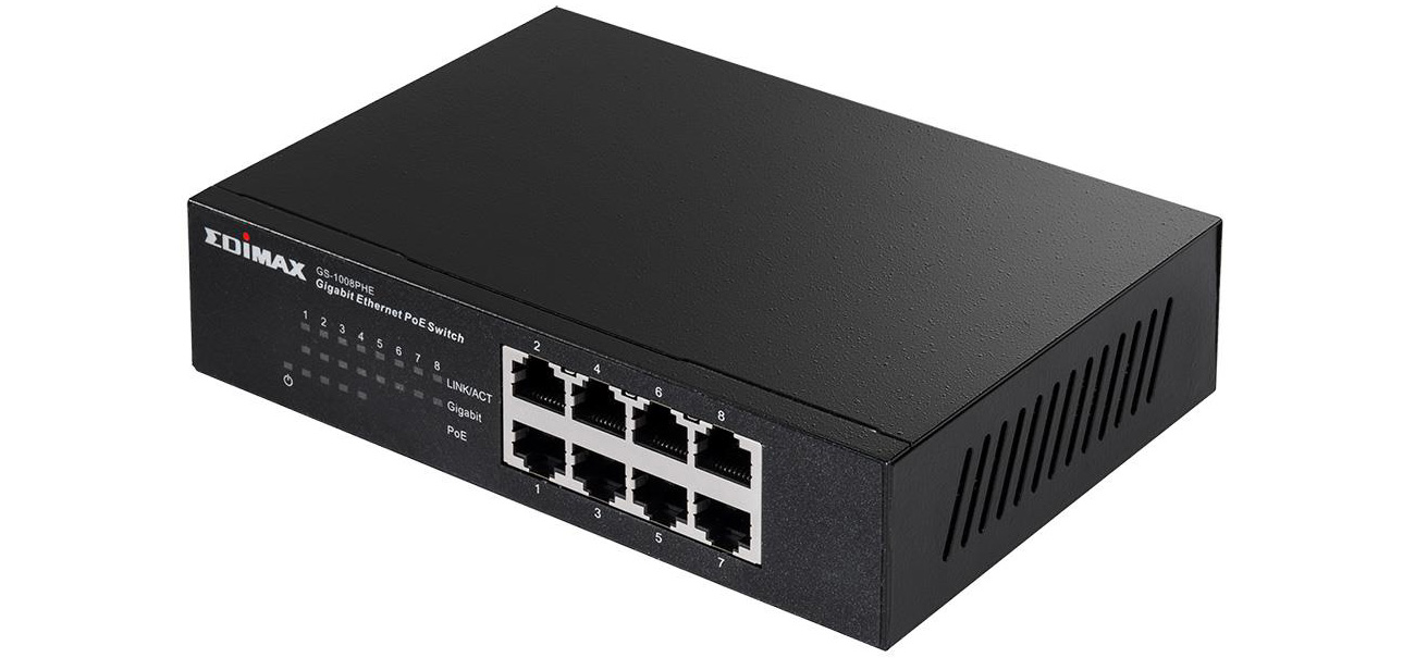 Switch Edimax 8p GS-1008PHE wejścia przód