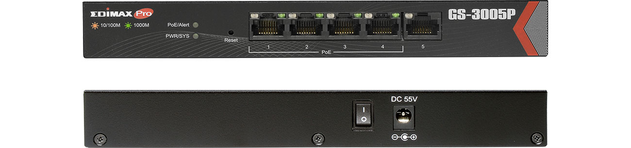 Switch Edimax 5p GS-3005P 5x10/100/1000Mbit 4xPoE+