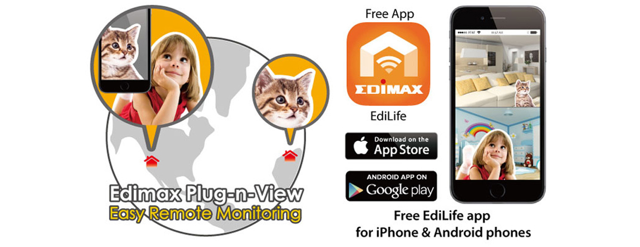 Kamera IP Edimax IC-7112W WiFi HD 720p - Plug-n-View