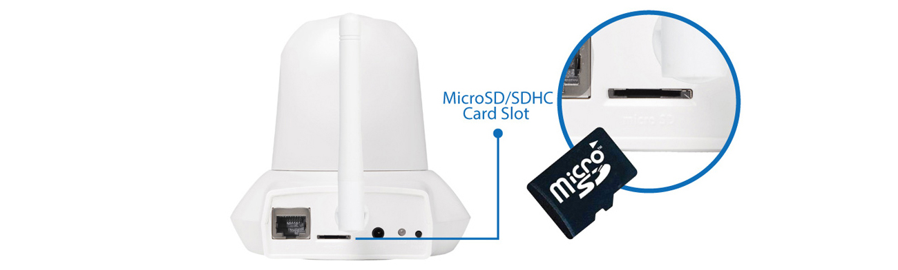 Kamera IP Edimax IC-7112W WiFi HD 720p - slot na kartępamięci