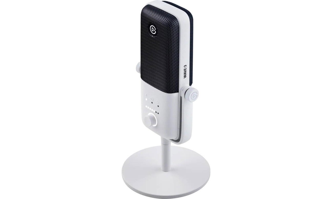 Mikrofon biurkowy Elgato Wave:3 White - Widok od przodu pod kątem