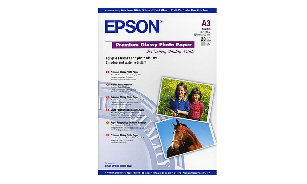 Epson Premium Glossy Photo Paper A3 255g/m² (20 ark.)