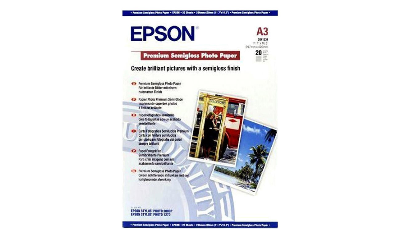 Papier Epson Premium Semigloss Photo Paper A3 251g/m² (20 ark.)