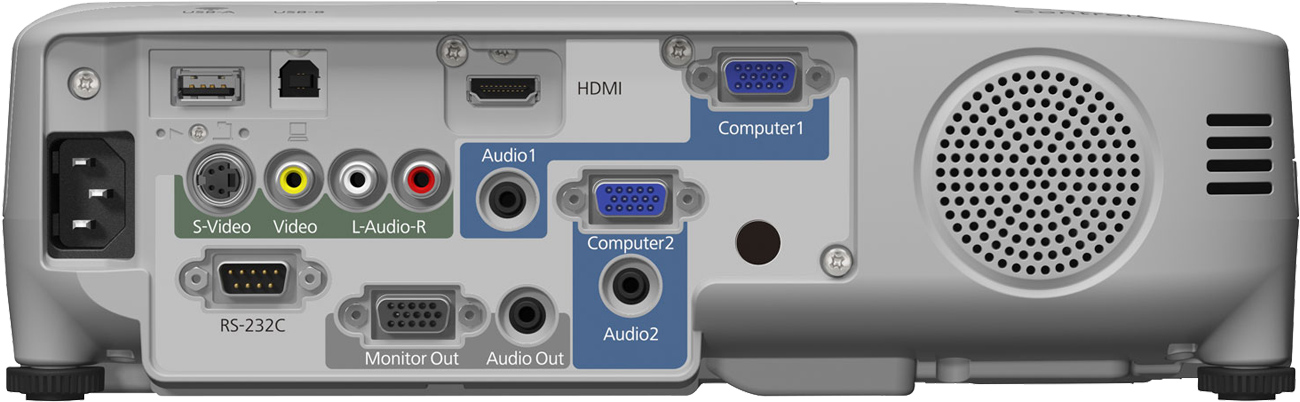Epson EB-S27 widok z tyłu złącza