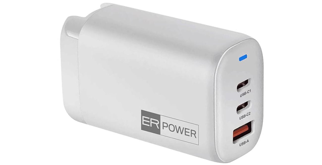 Ładowarka podróżna ER POWER 65W GaN biała