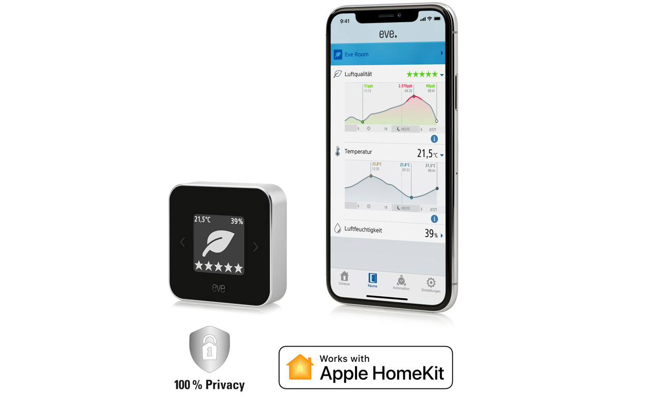 Monitor jakości powietrza, temperatury i wilgotności EVE Room - Apple HomeKit