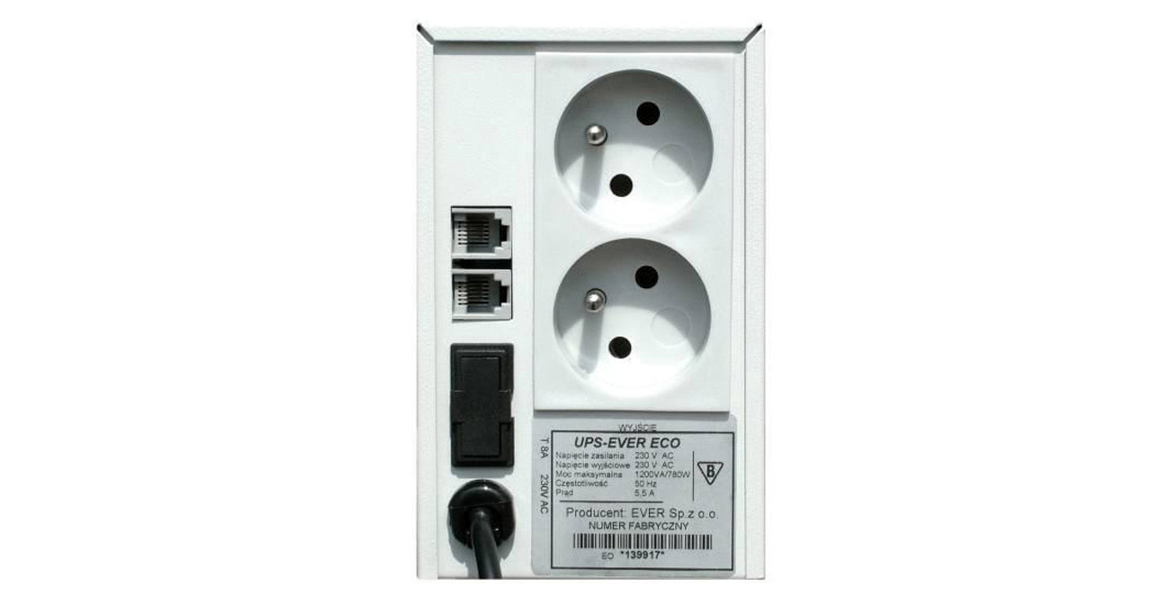 Zasilacz awaryjny UPS Ever ECO 1200 CDS 1200VA/780W 2xPL USB W/ECDSTO-001K20/00