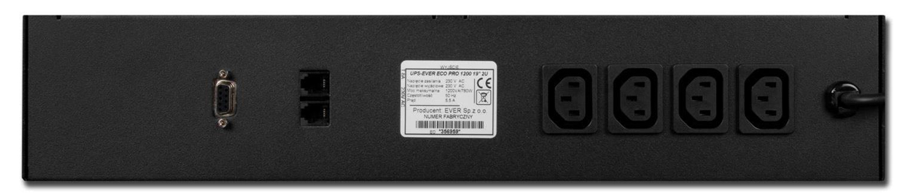 Zasilacz awaryjny UPS Ever ECO PRO 1200 CDS 1200VA/780W 4xIEC RS232 RACK W/EPCDRM-001K20/00