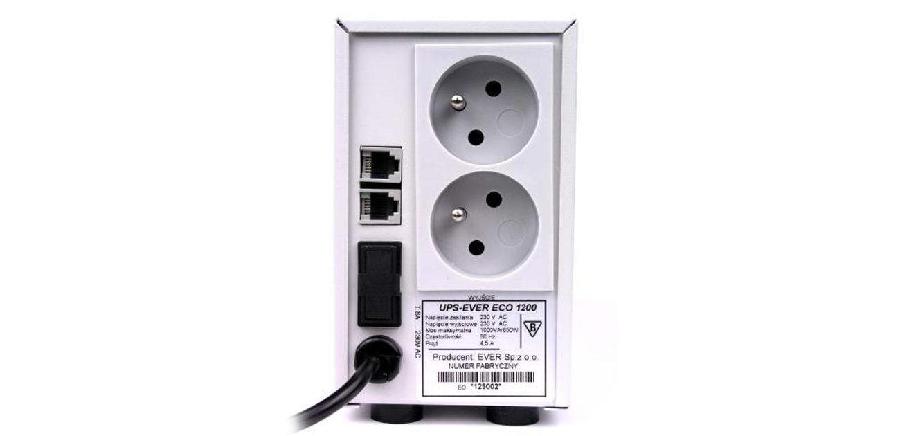 Zasilacz awaryjny UPS Ever ECO PRO 1200 CDS 1200VA/780W 2xPL USB W/EPCDTO-001K20/00