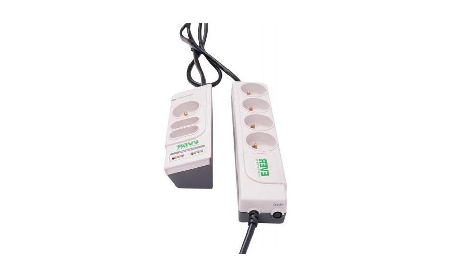 Listwa zasilająca Ever Office biała 2 części, 7 gniazd, 2xUSB