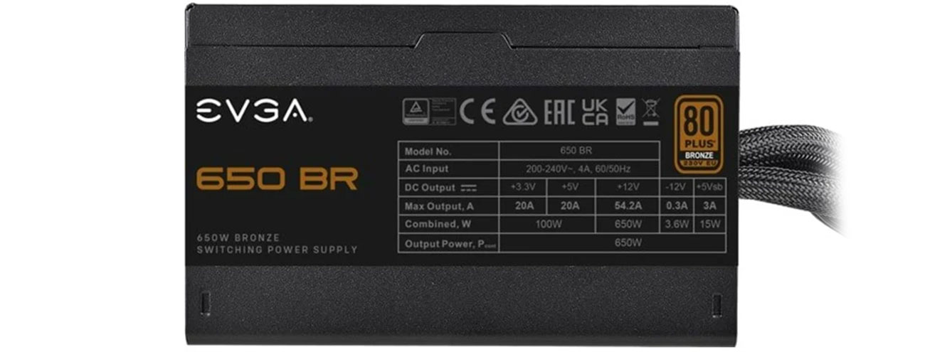 EVGA BR 650 W parametry