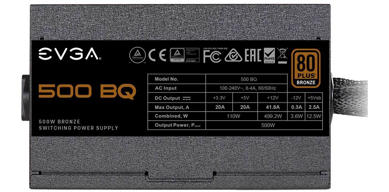 EVGA BQ 500 W wentylator