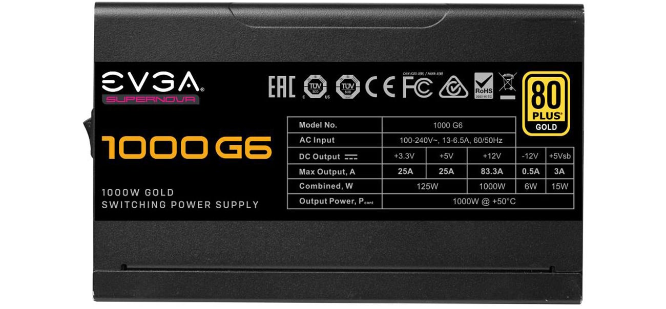 EVGA SuperNOVA G6 1000W parametry