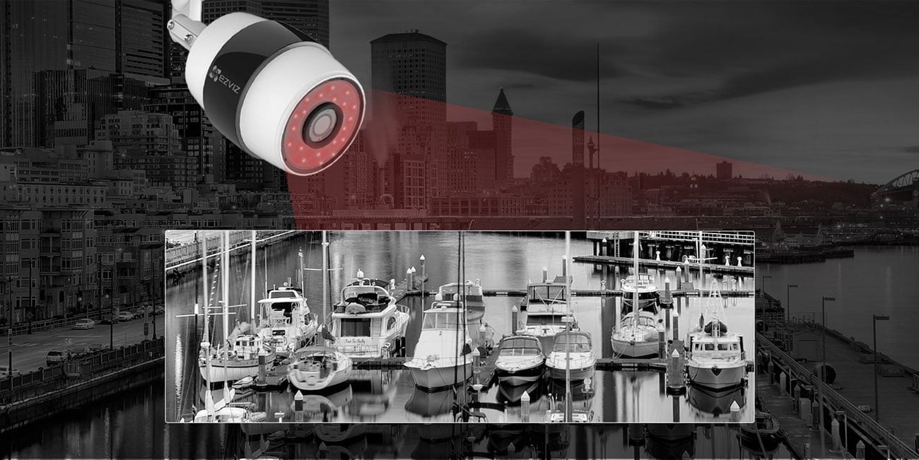 EZVIZ C3S Tryb nocny diody IR LED